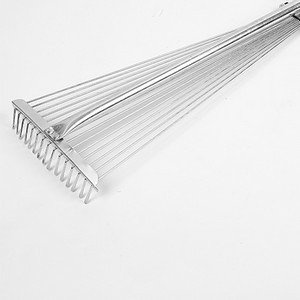 15 Tooth Stainless Steel Grass Rake For Lawn Care 6