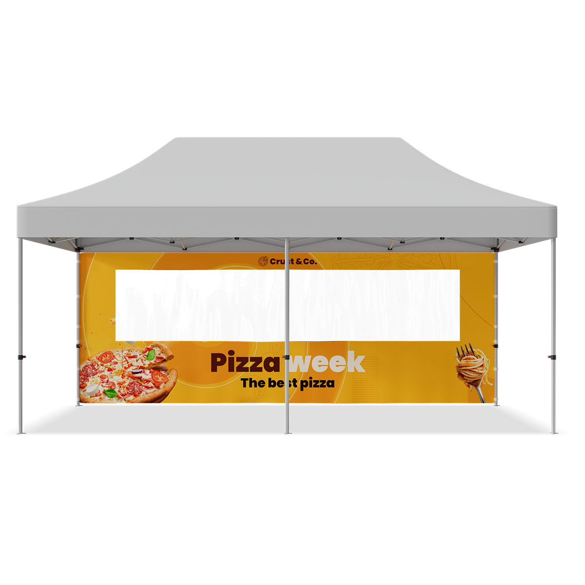 20ft Full Tent Wall Only w/Single Window - 2 Side Imprint 6