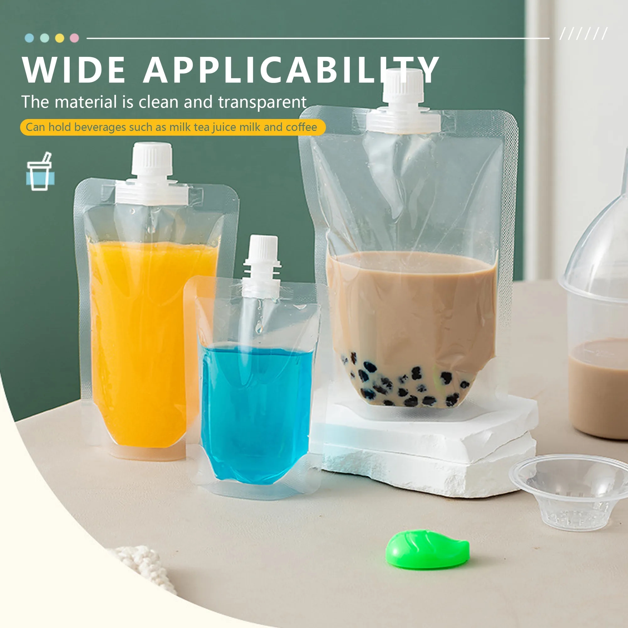 10oz Clear Stand Up Liquid Drinking Spout Bag 7