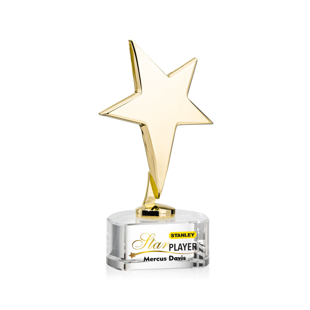 Tuscany Gold Star VividPrint™ Award on Paragon Base - Clear