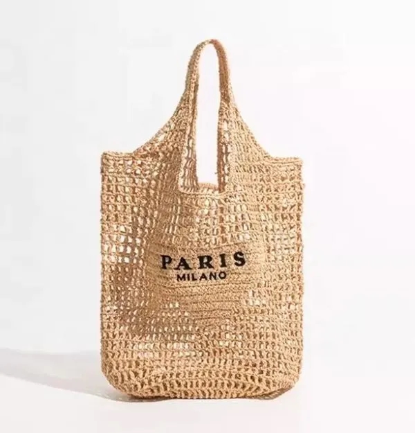 Custom Straw Tote Bag, custom tote bag with logo imprint 8