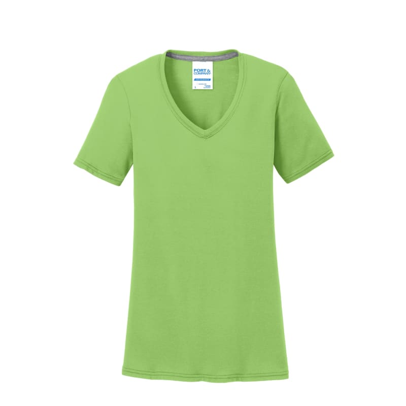 Port & Company Women's Performance Blend V-Neck Tee. 21
