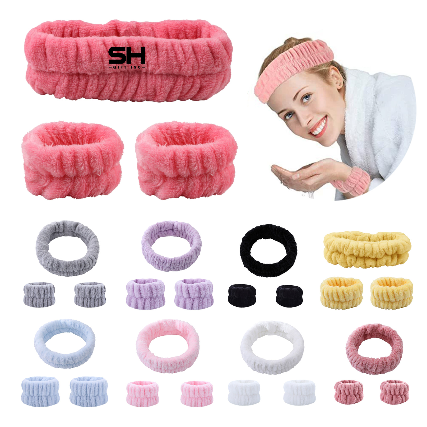 3pcs Face Wash Headband Wristband Set 1