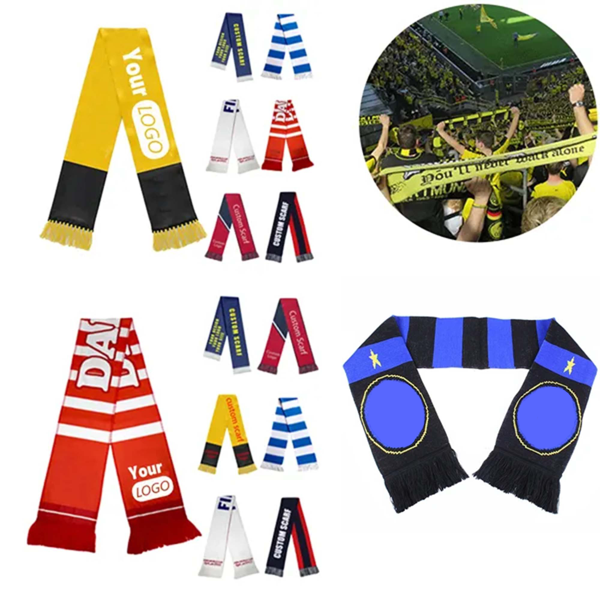 Double-Sided Soccer Stretch Acrylic Knit Scarf 2