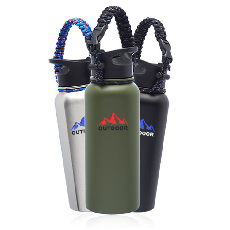34 oz. Vulcan Stainless Steel Water Bottles with Strap, custom water bottle with logo imprint 3