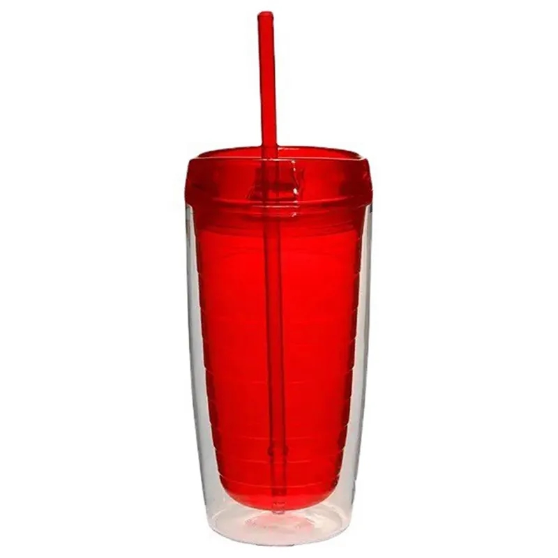 15 Oz Double Wall Reusable Tumbler Cup With Straw Lid 3