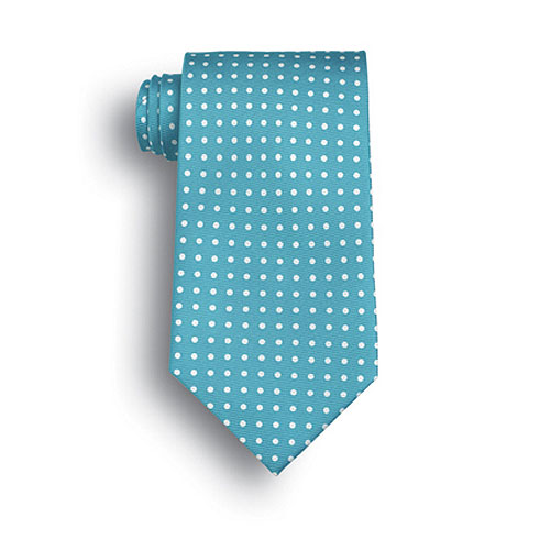 Teal Newport Polka Dot Wet Dyed Silk Tie 2