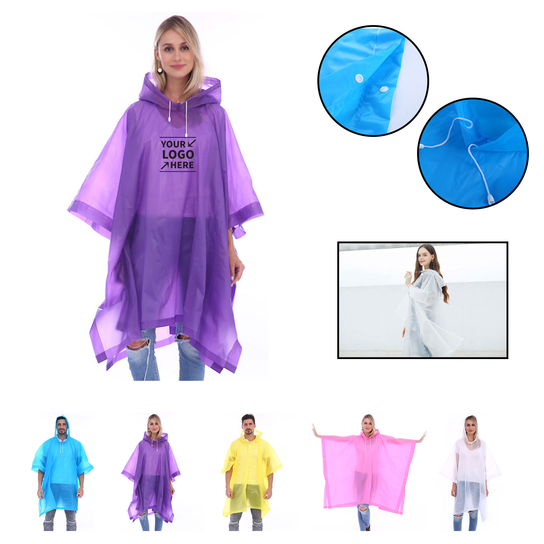 Raincoats Reusable Eva Rain Ponchos 2