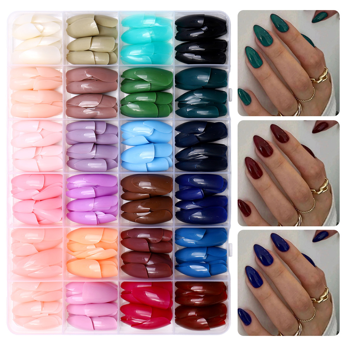 24 Colors 576PCS Press on Nails for Nail Art 5