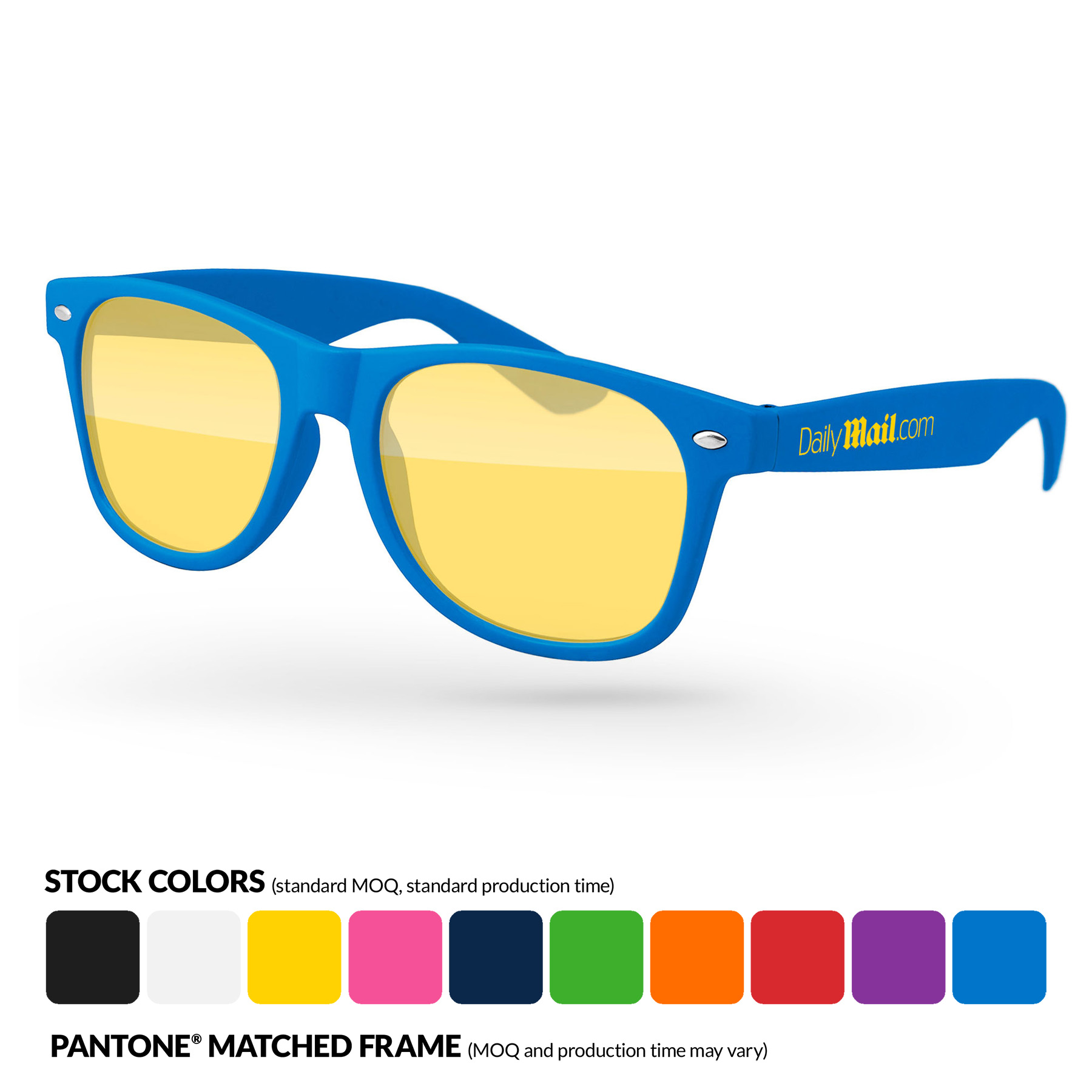 Retro Tinted Glasses w/ 1 Color Temple Imprint 3