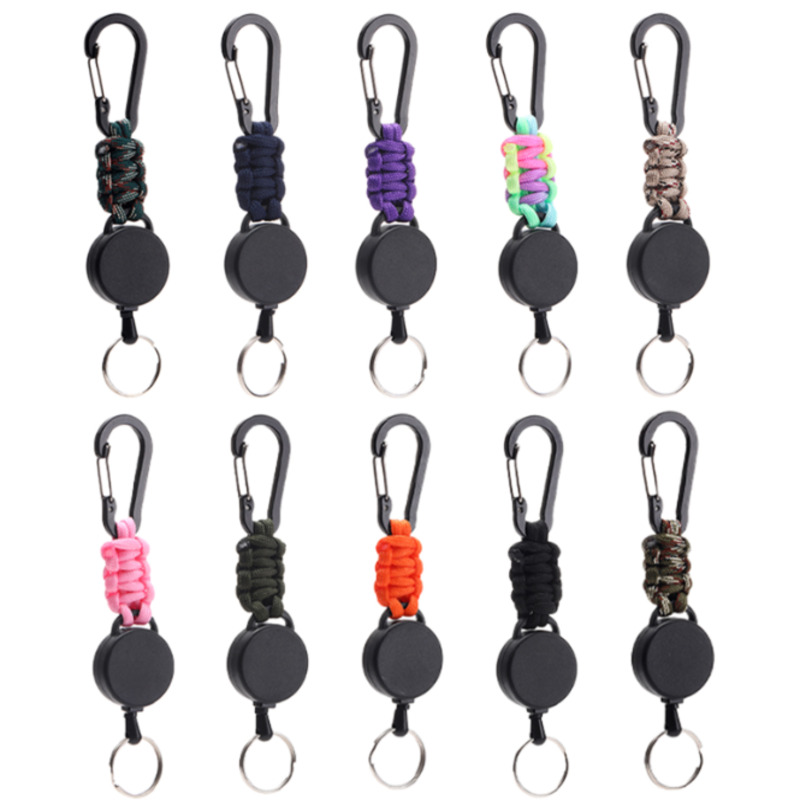 Retractable Paracord Keychain W/ Carabiner 1