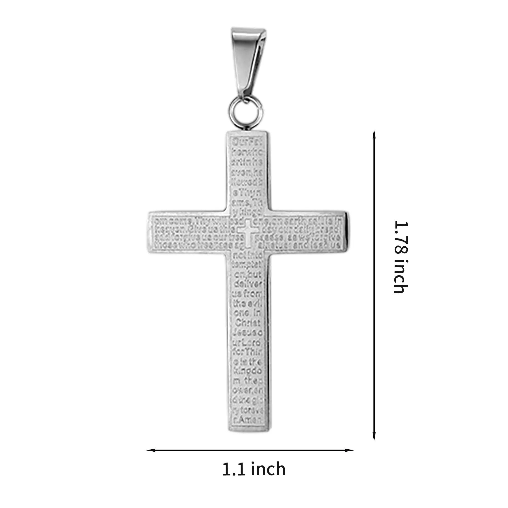 Stainless Steel Cross Necklace with Pendant 4