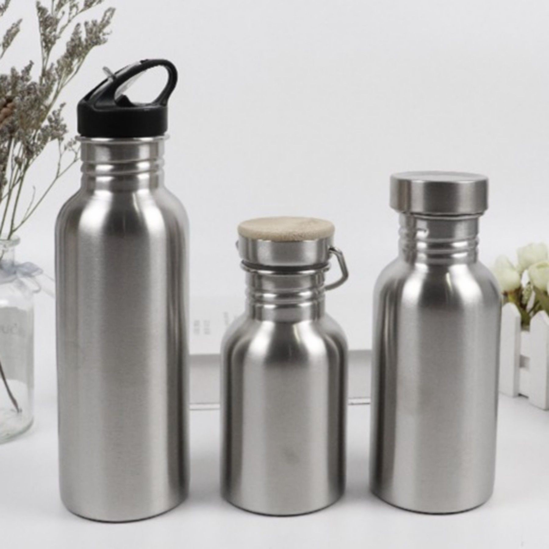 33 Oz Food Grade Single Walled Stainless Steel Water Bottle, custom water bottle with logo imprint 11