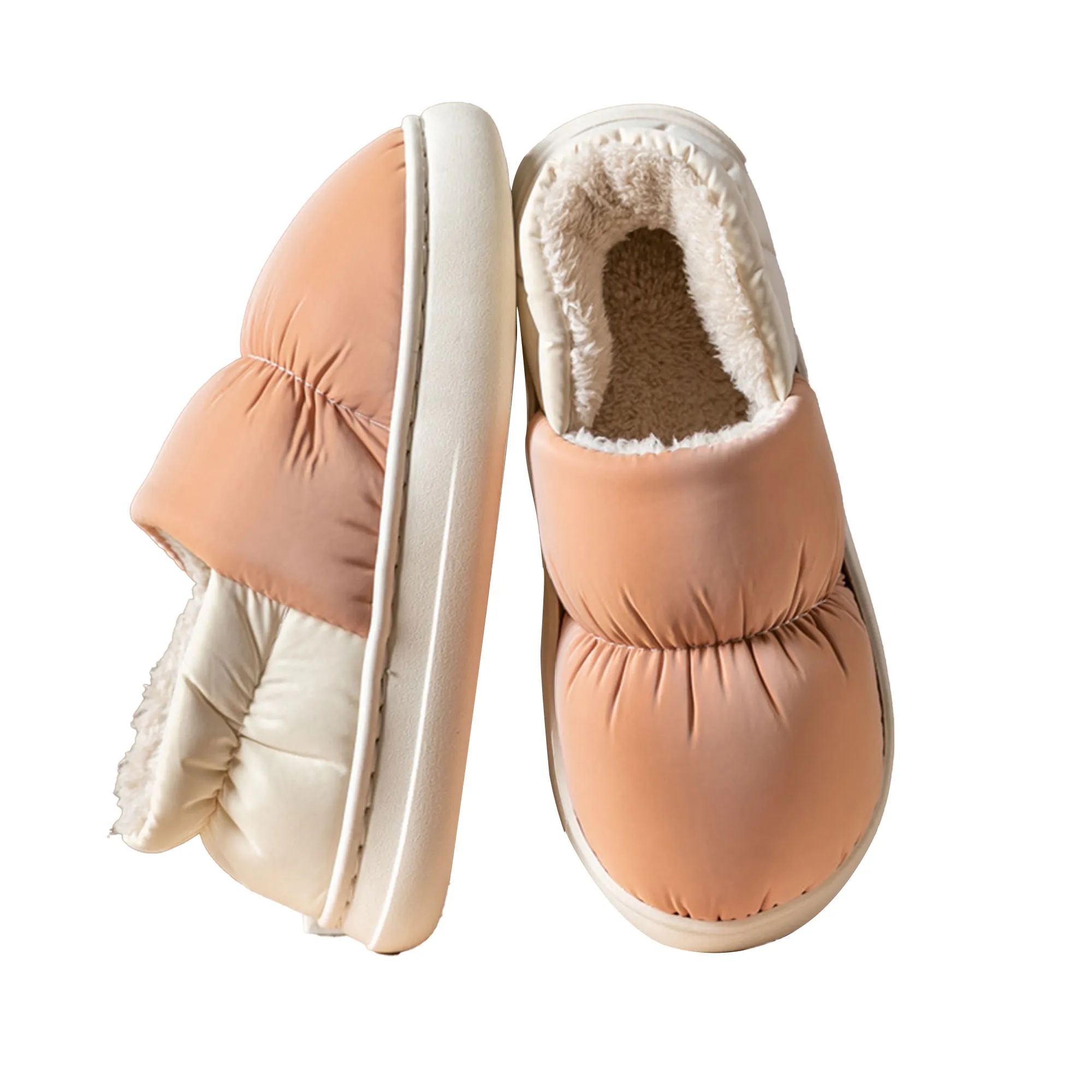 MOQ 30 Waterproof Heeled Cotton Shoes Warmth Non-Slip 8
