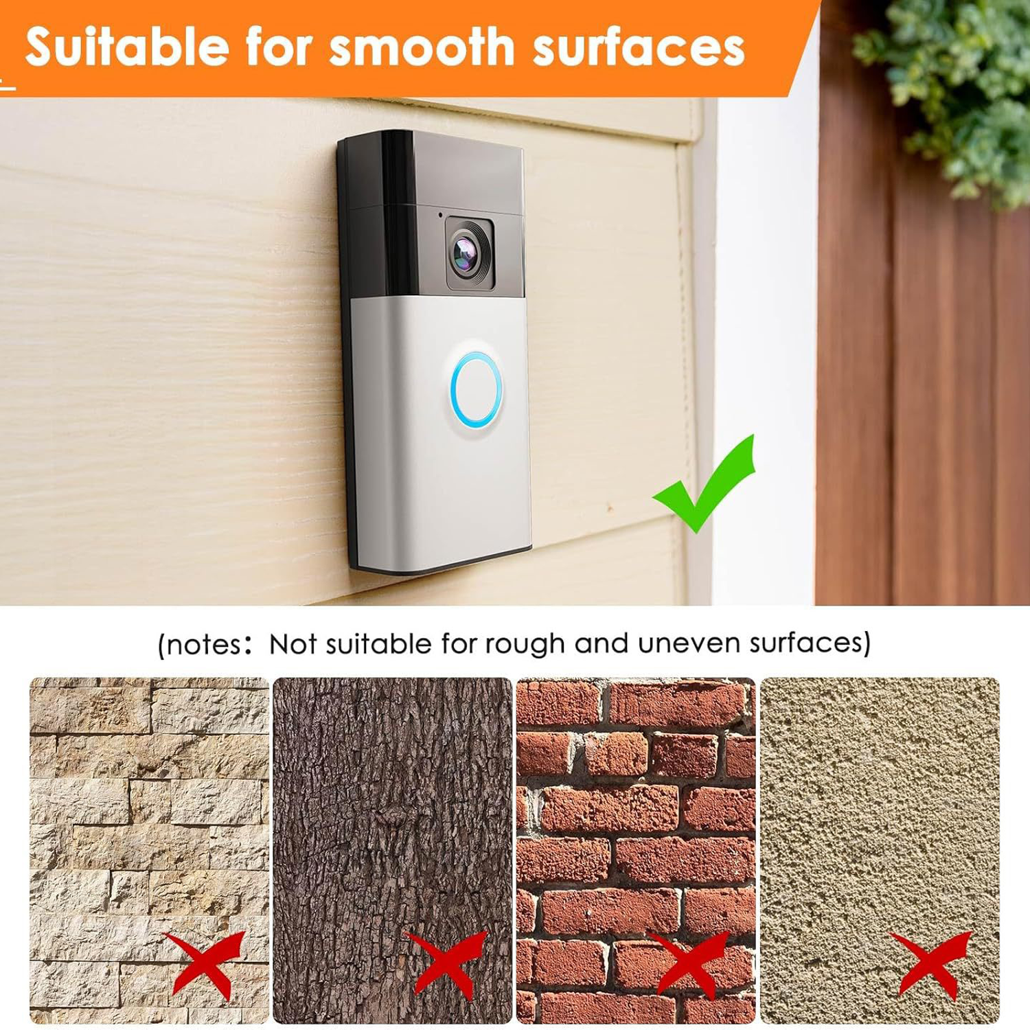 Anti-Theft Doorbell Bracket-No Drilling Required, Private 4