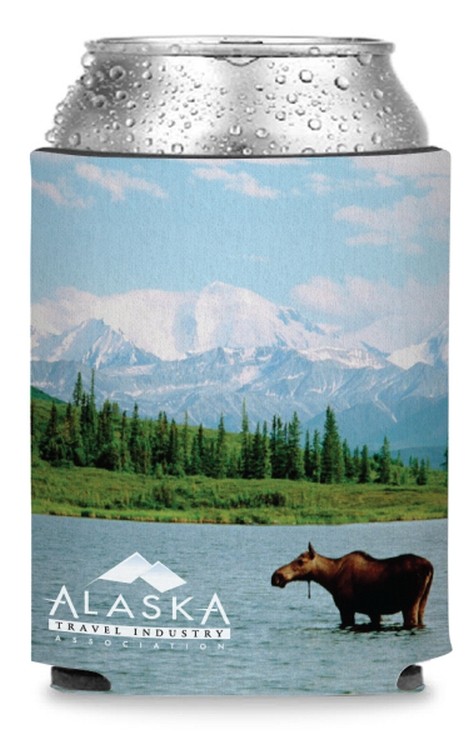 Collapsible Premium Foam Can Cooler - Full Color Sublimation, custom koozie with logo imprint 2