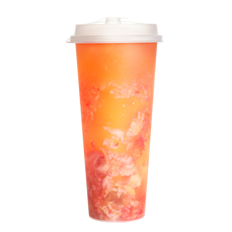24OZ Disposable Coffee Cup Juice Packaging Plastic Frosting Cup 2