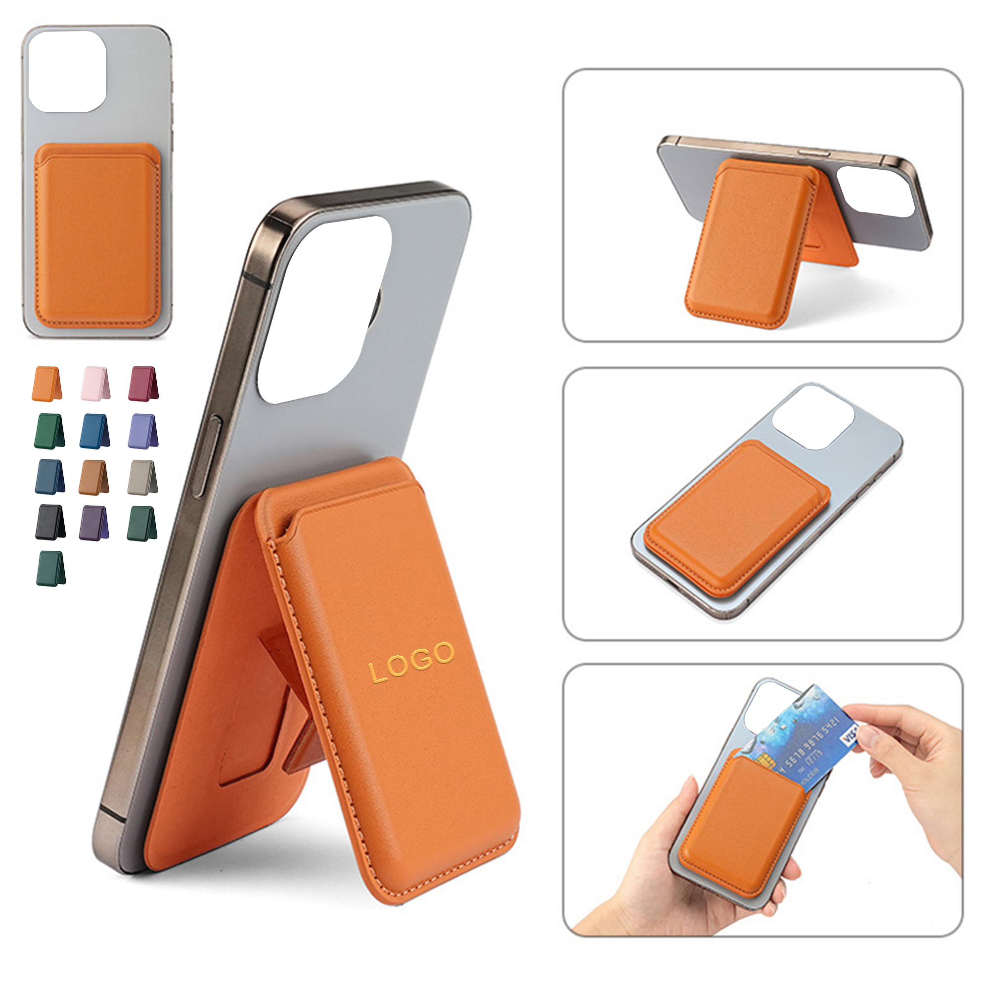 MOQ 100 Magnetic Phone Wallet Stand 13