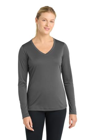 Sport-Tek Women's Long Sleeve PosiCharge Competitor V-Neck Tee. LST353LS 75