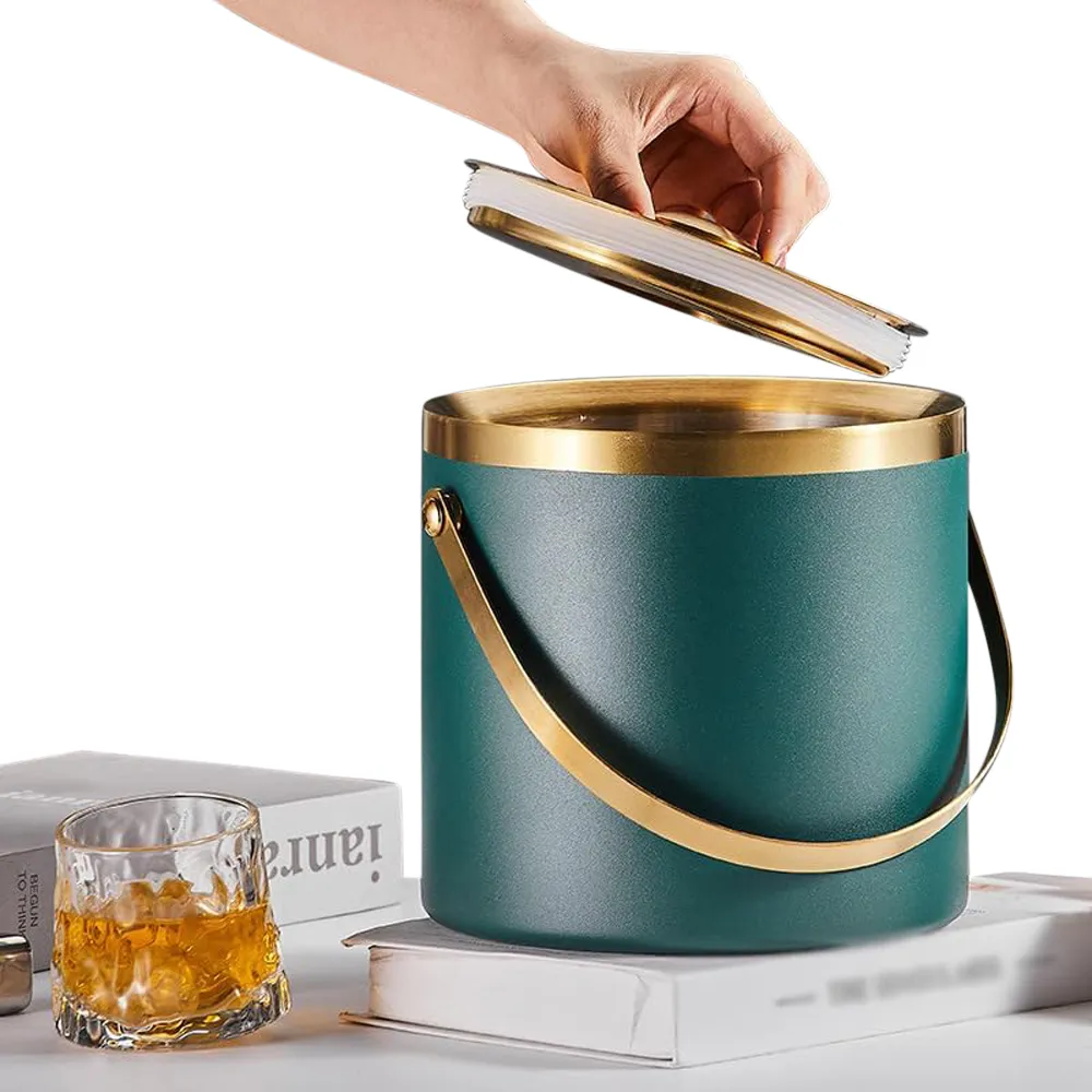 Stainless Steel Ice Bucket with Lid 9