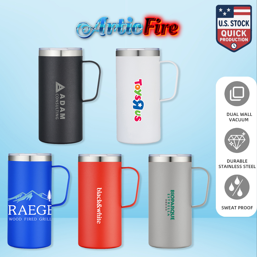 ArticFire 20oz Tall Vacuum Insulated Travel / Camping Mug With Handle 4