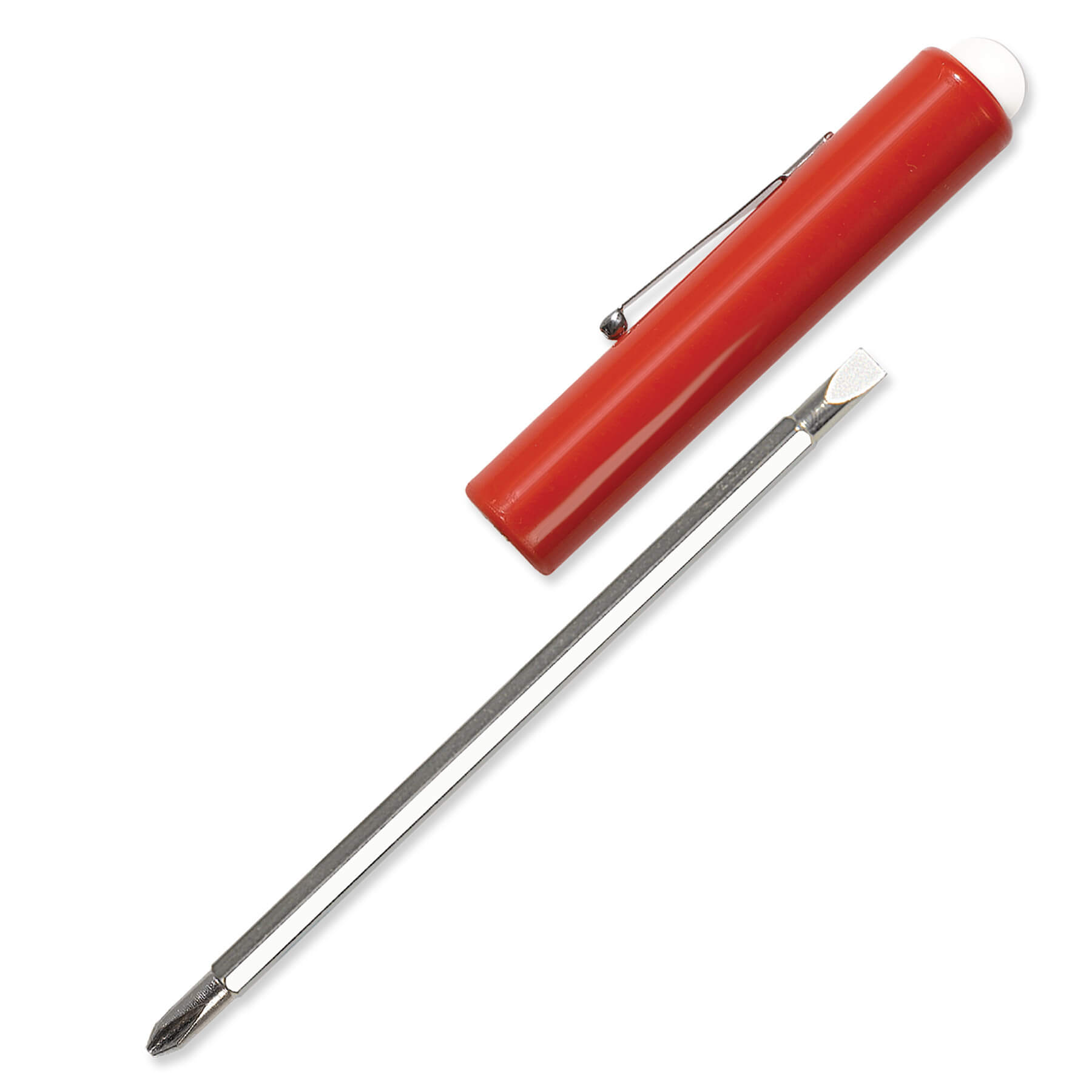 Jumbo Pocket Screwdriver Reversible Flat Blade + Button 47