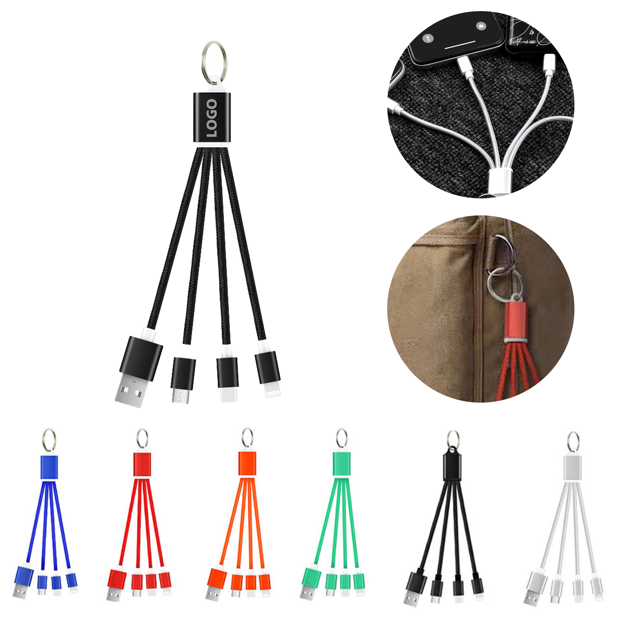 MOQ 20 Multi USB Charging Keychain 2