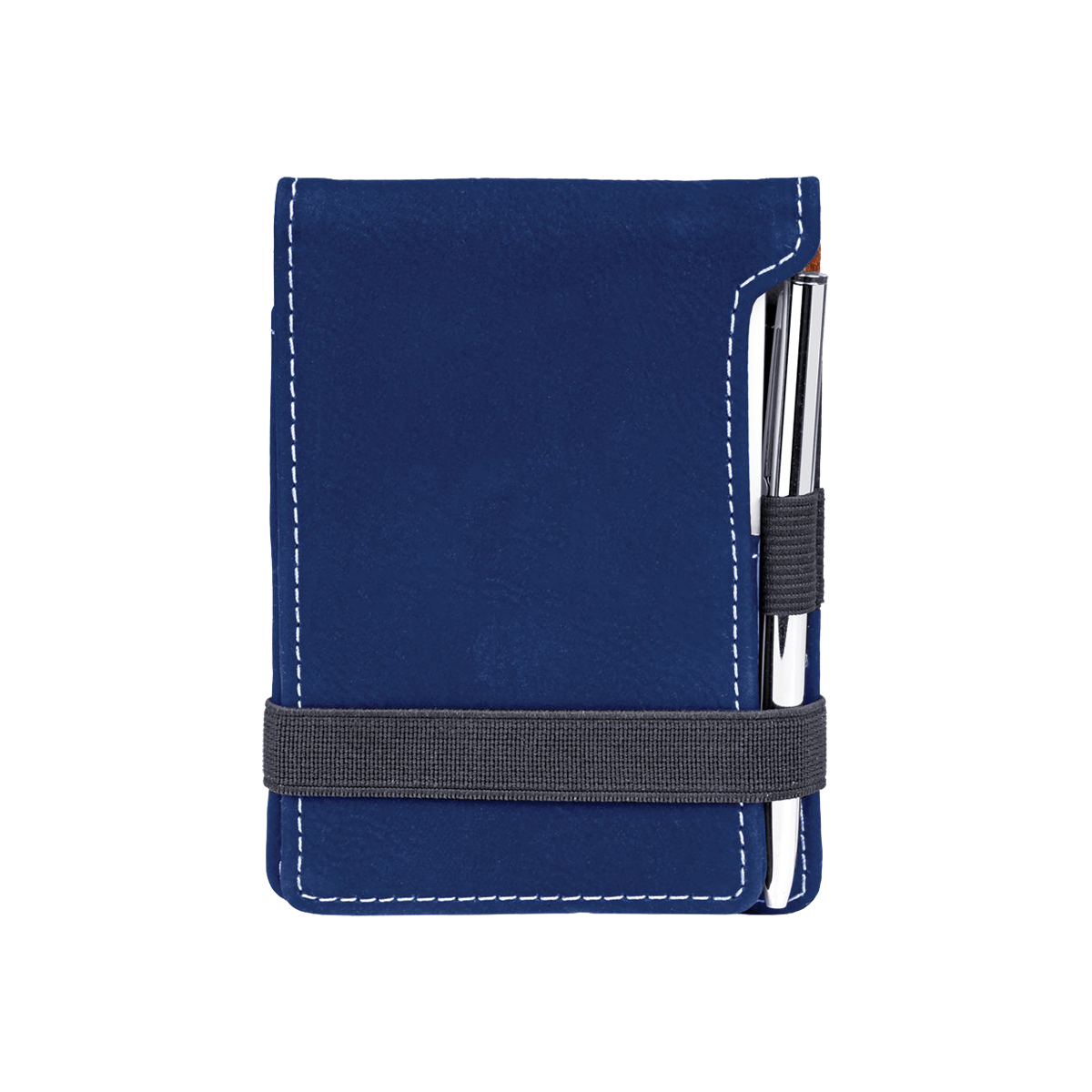 Blue/Silver Leatherette Mini Notepad with Pen 2