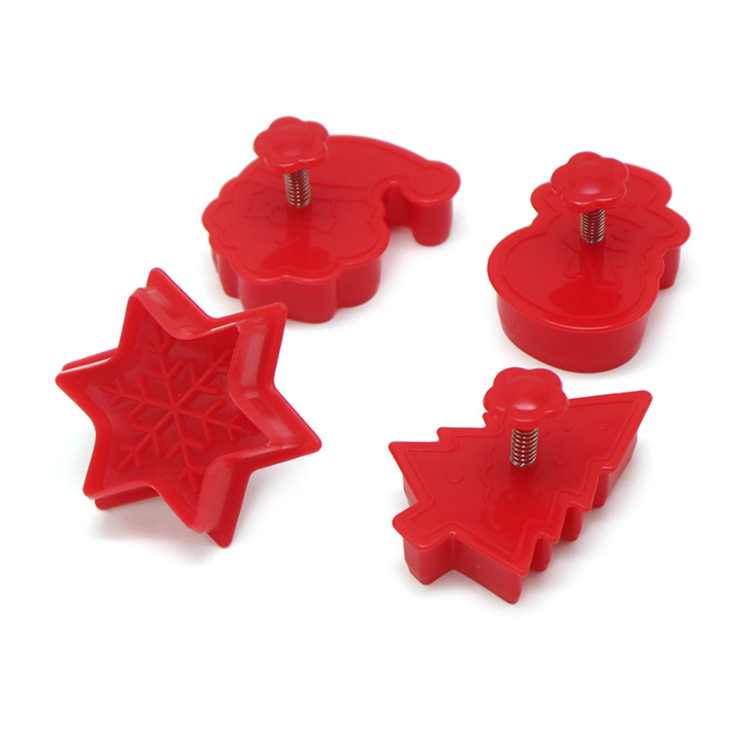 4Pcs Plastic Christmas Cookie Cutter Set 5