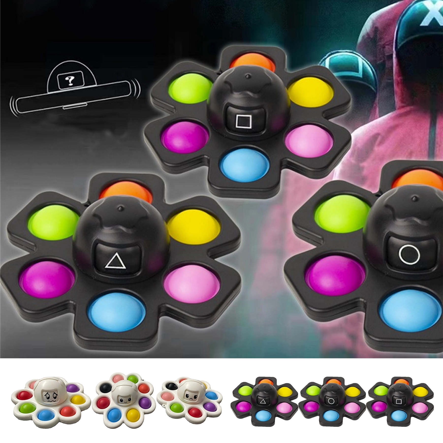 Face Changing  Octopus Keychain Push Pop Fidget 5
