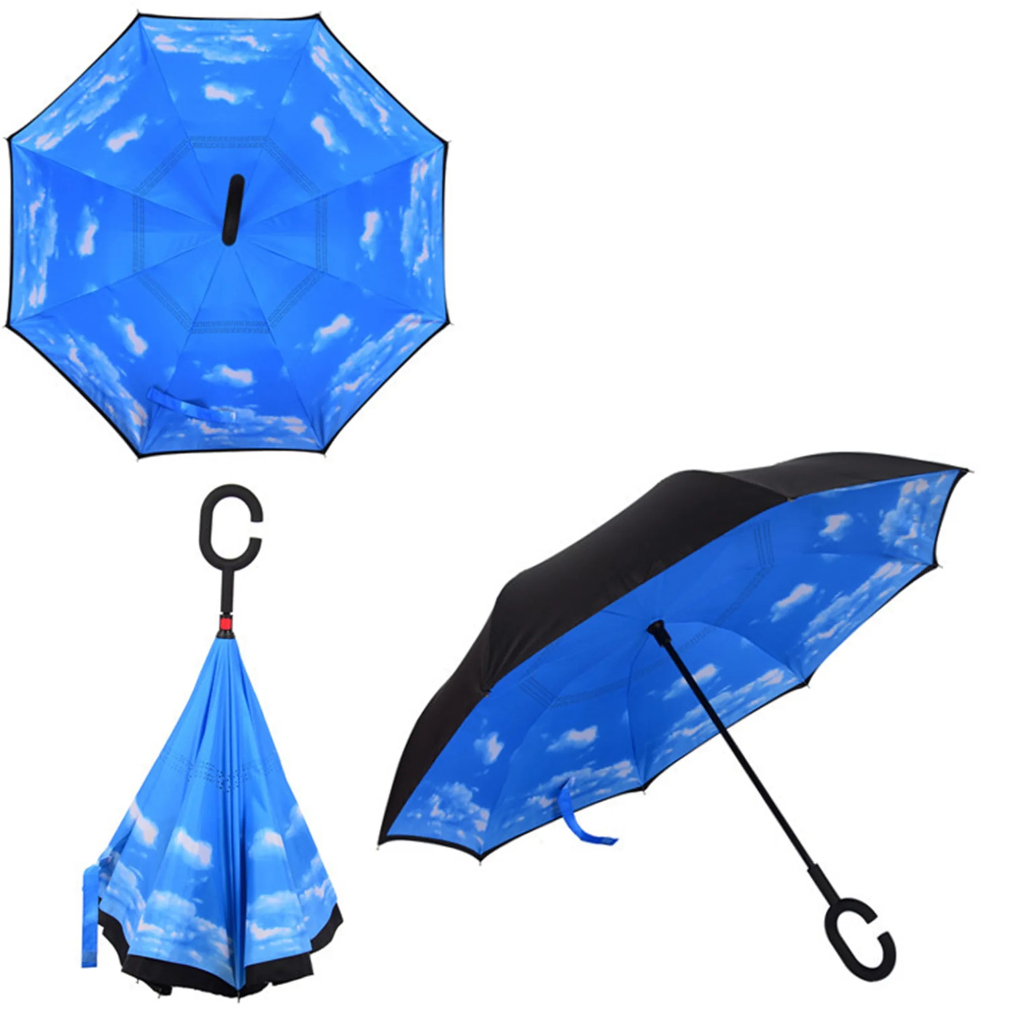 Double Layer Inversion Umbrella W/ C-Handle 2