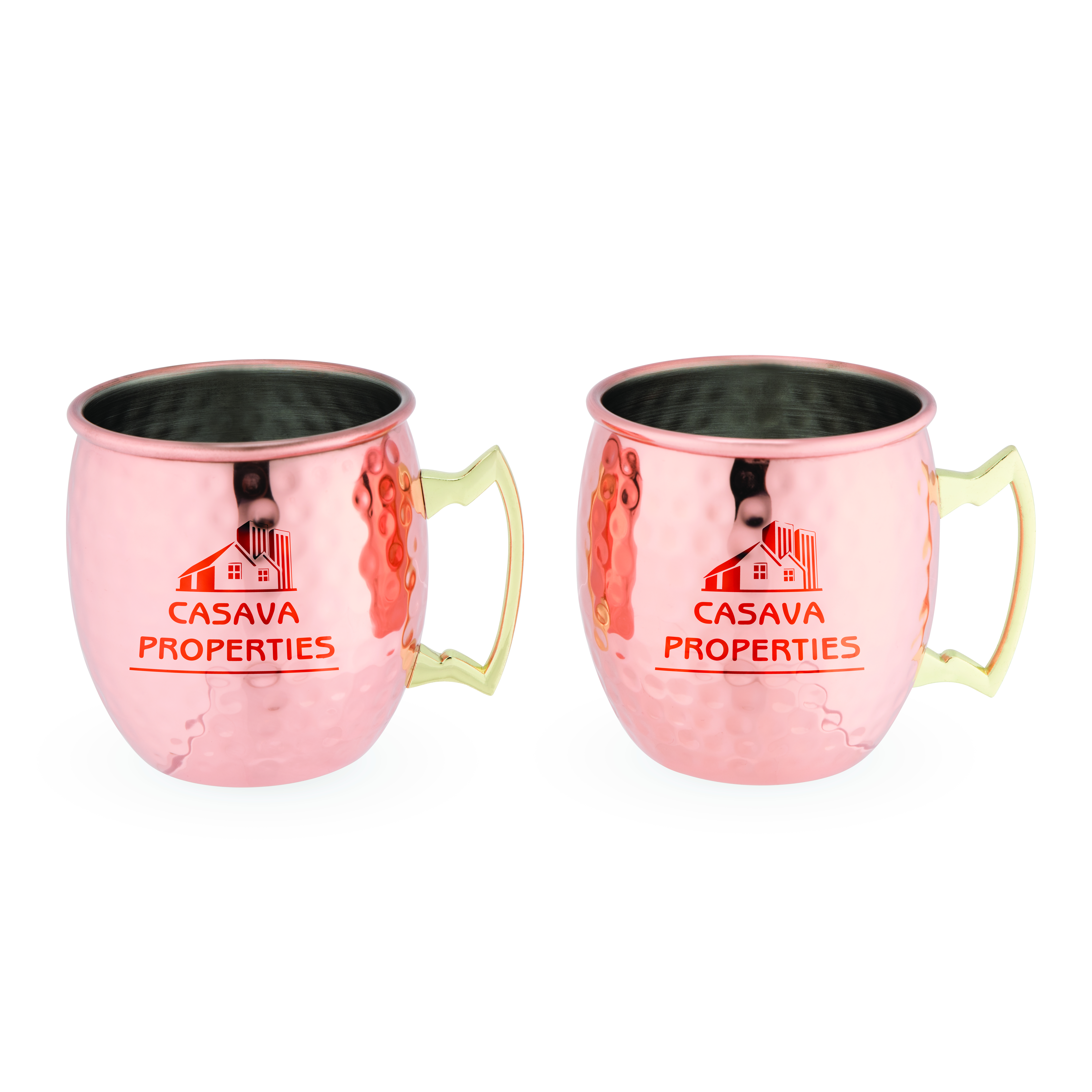 True® Hammered Moscow Mule Copper Mugs - Set of 2