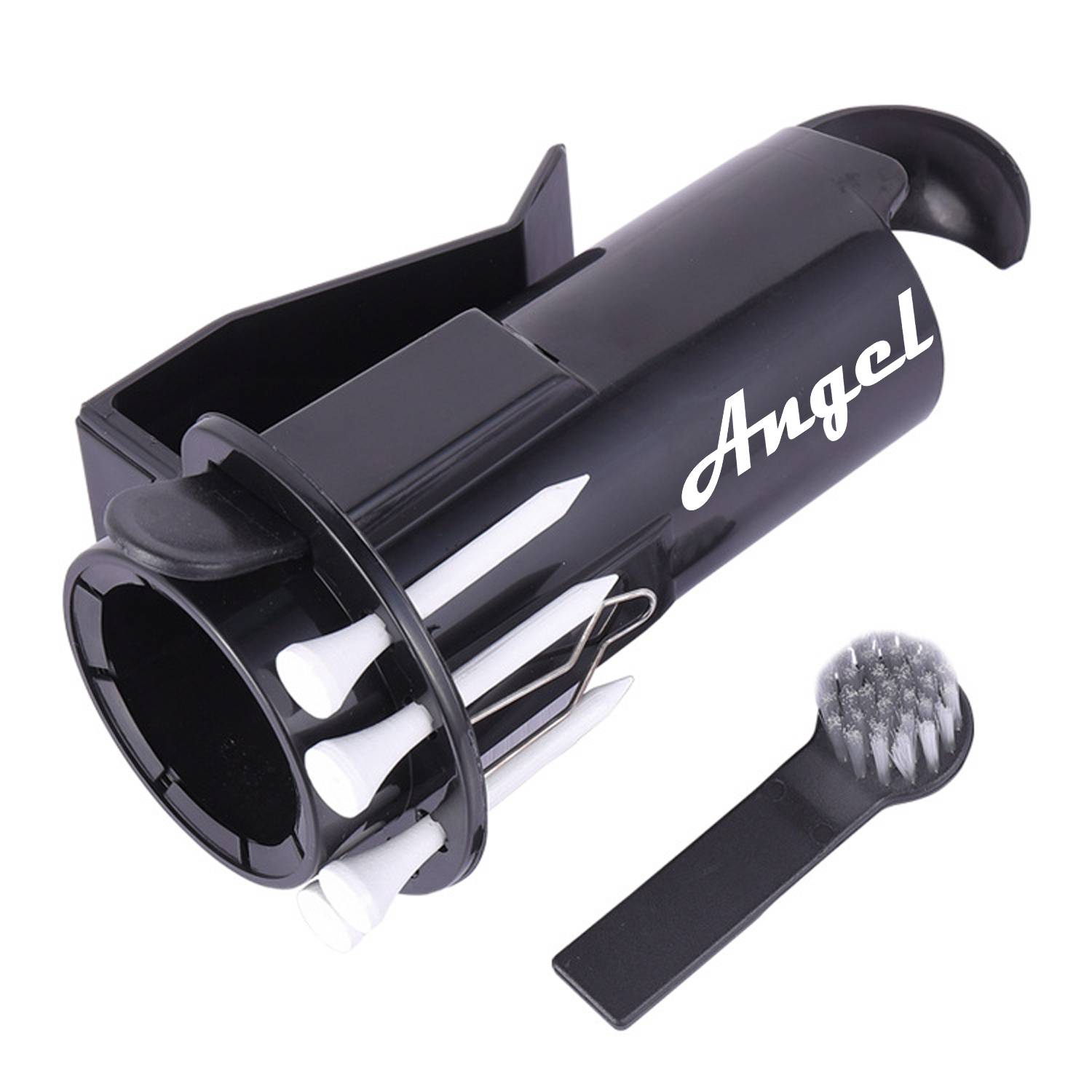 3 in 1 ABS 3-Ball Golf Holder w/ Tees Nylon Brush 1