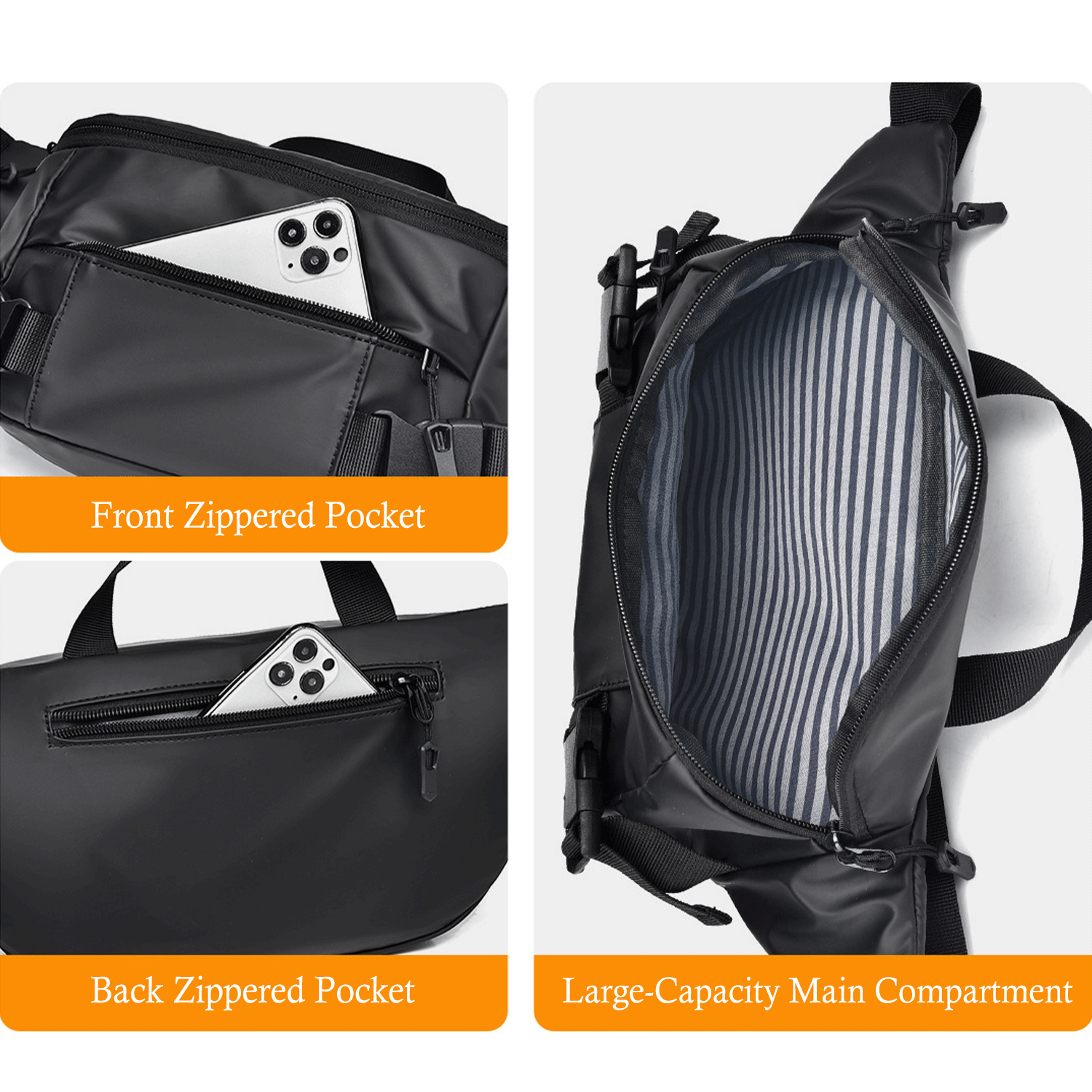 nylon Outdoor Waterproof shoulder chest bag Fanny Pack 6