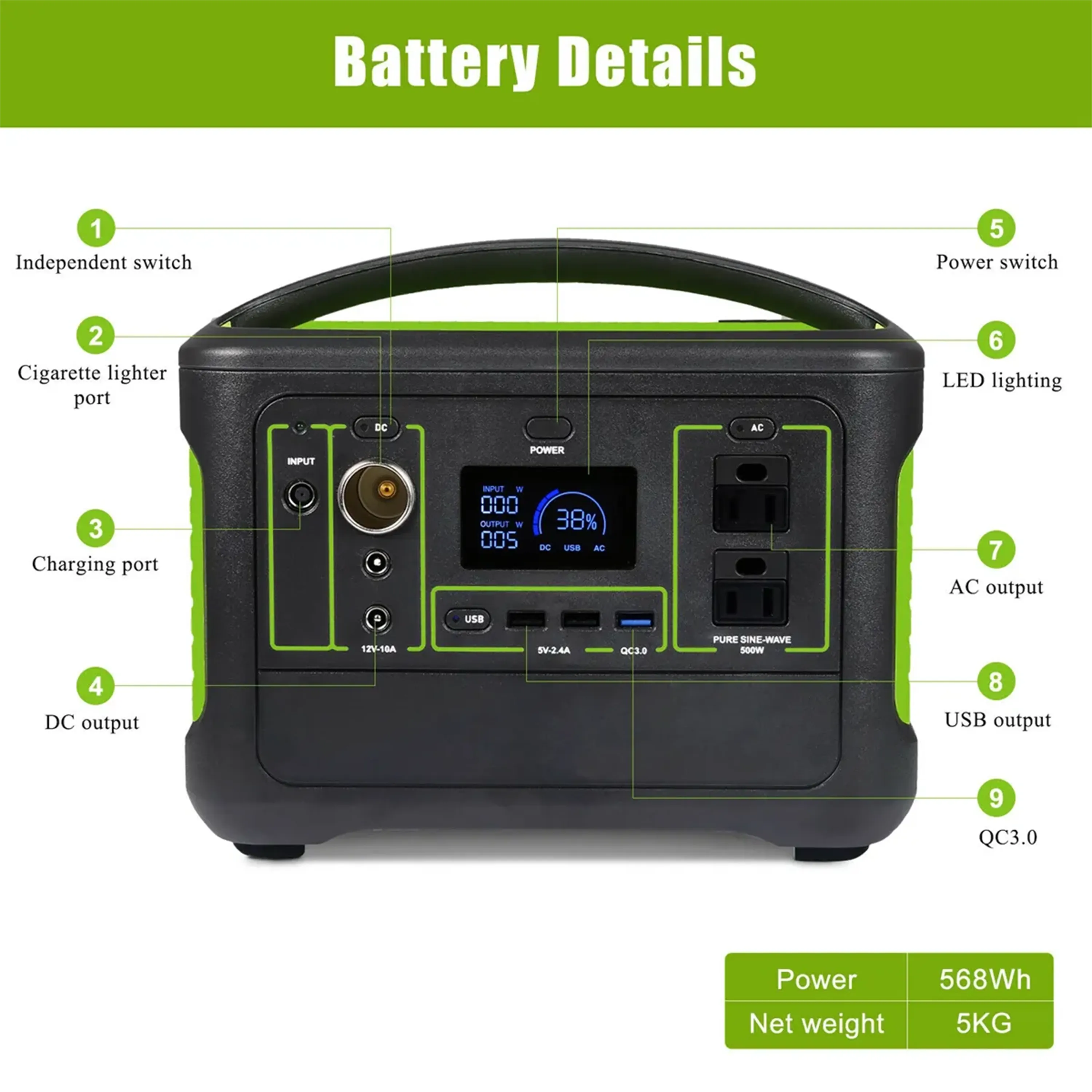 153600mAh Portable Camping Power Station 3