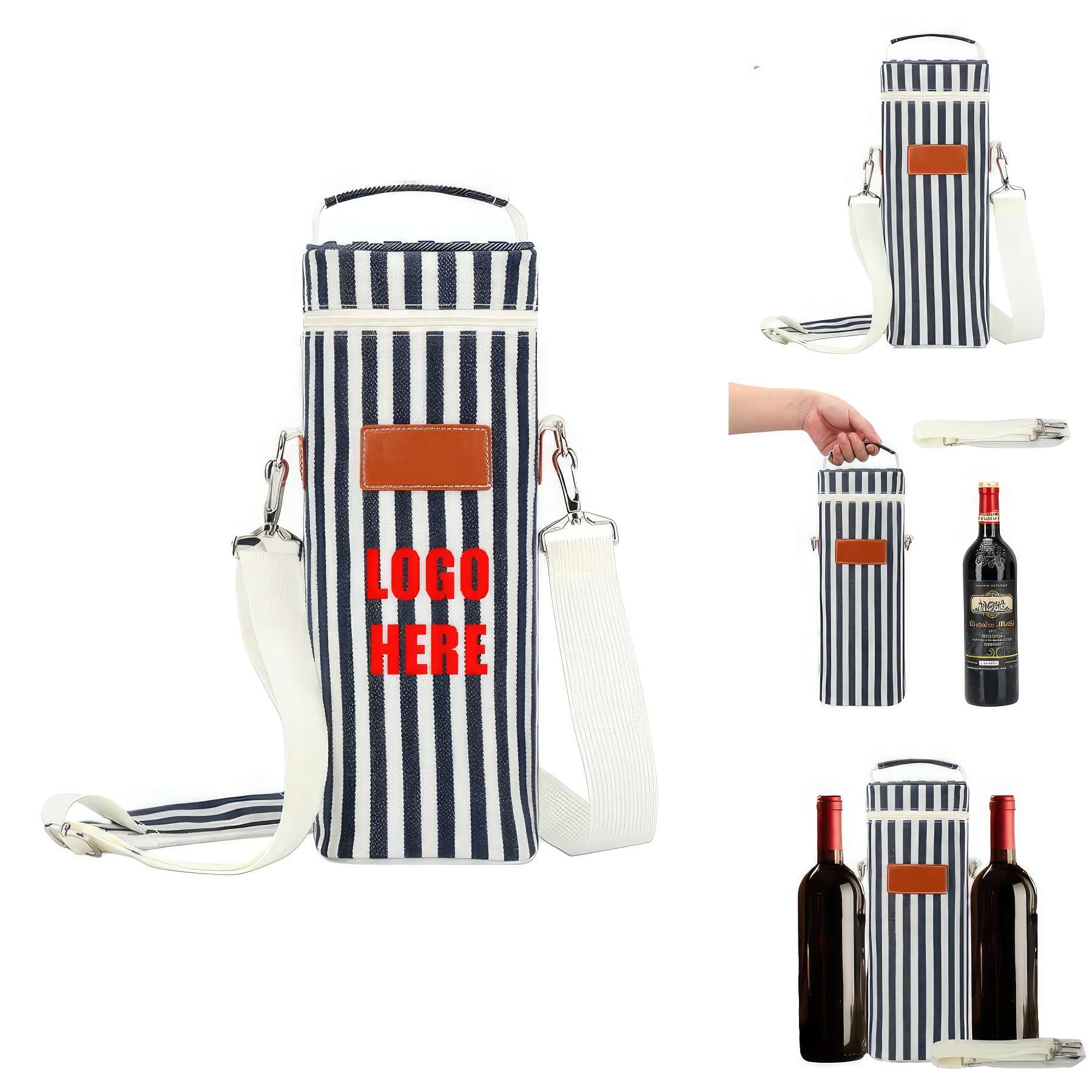 Custom Insulated 1 Bottle Wine Tote Carrier 1