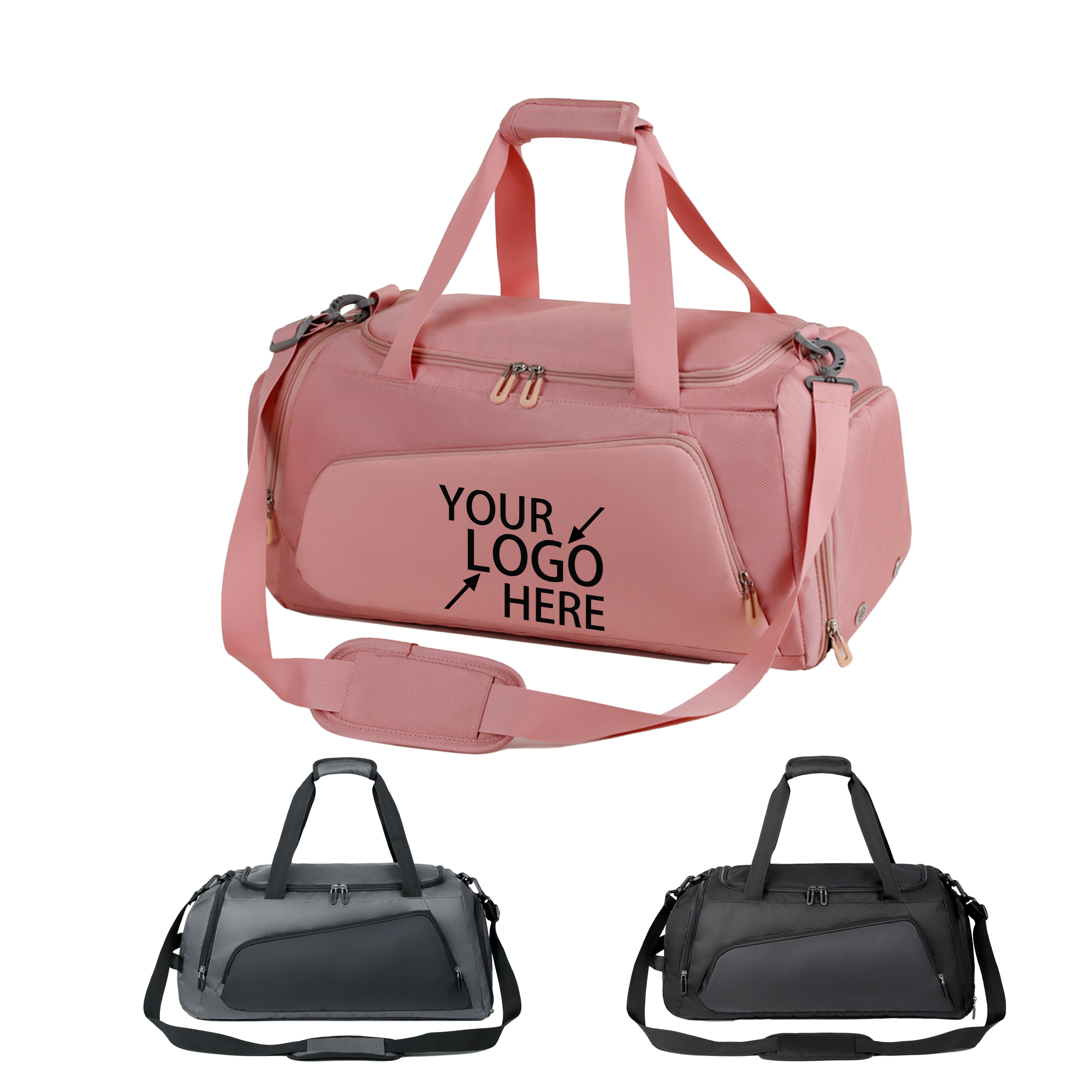 Polyester Travel Bag with Independent Shoe Compartment and Water-Repellent Design 1