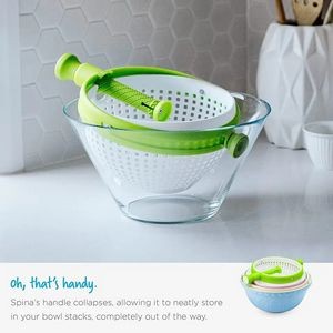 Rotating Drain Basket Spina Colander and Salad Spinner 2