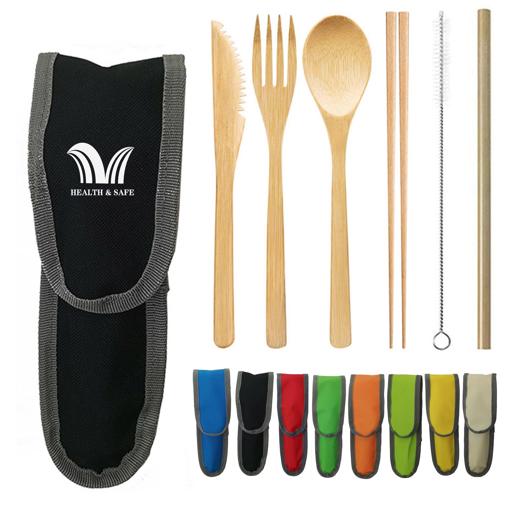6 Pcs Bamboo Cutlery Set 3