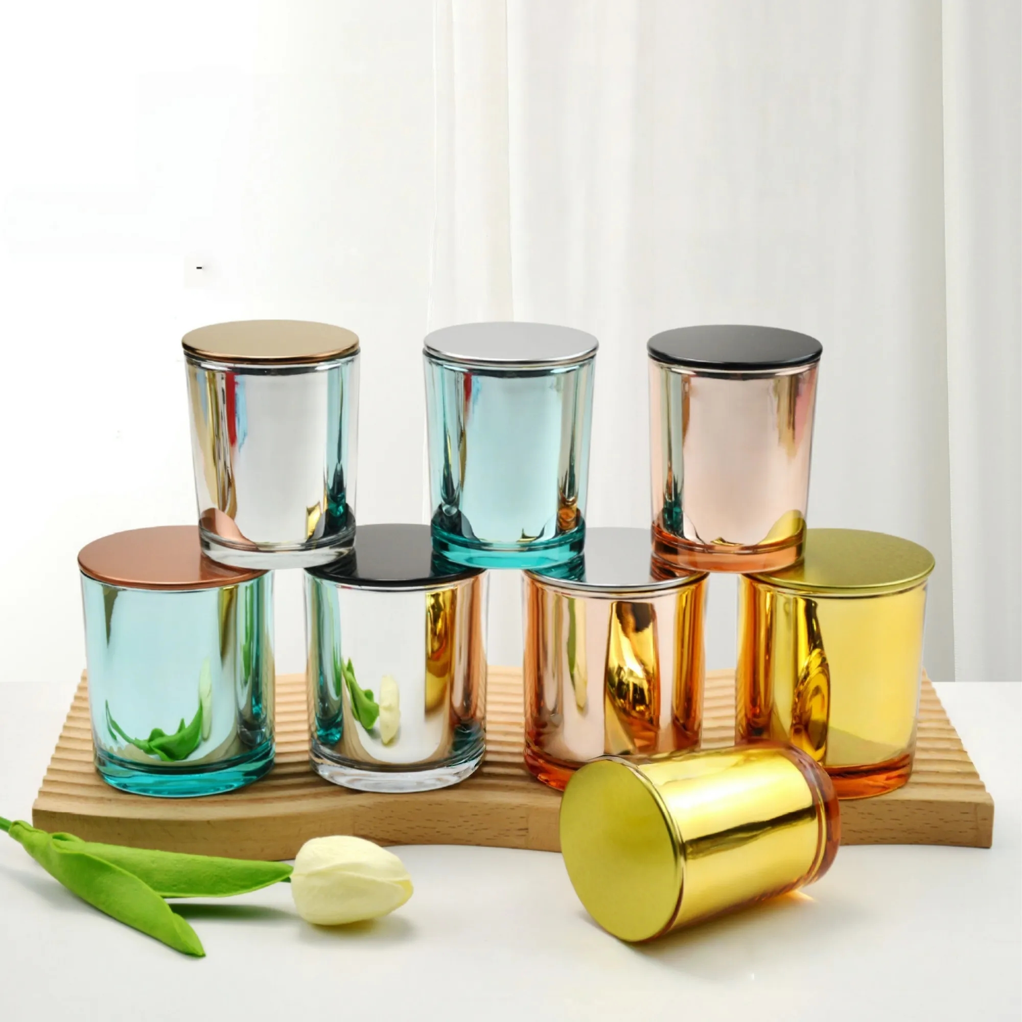 7oz Glass Candle Holder Scented Aromatherapy Cup With Lids 6