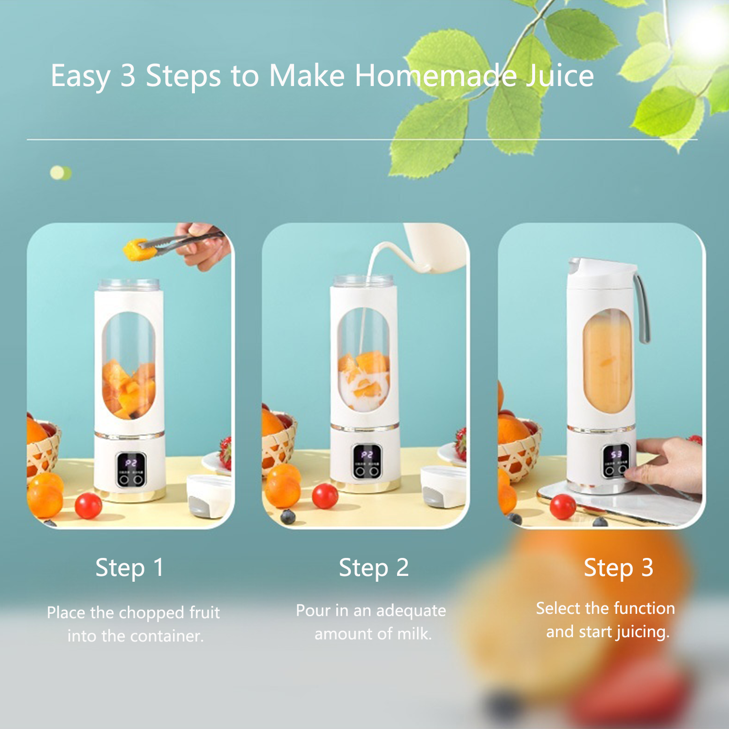 15oz portable charging rechargeable students home juicer 6