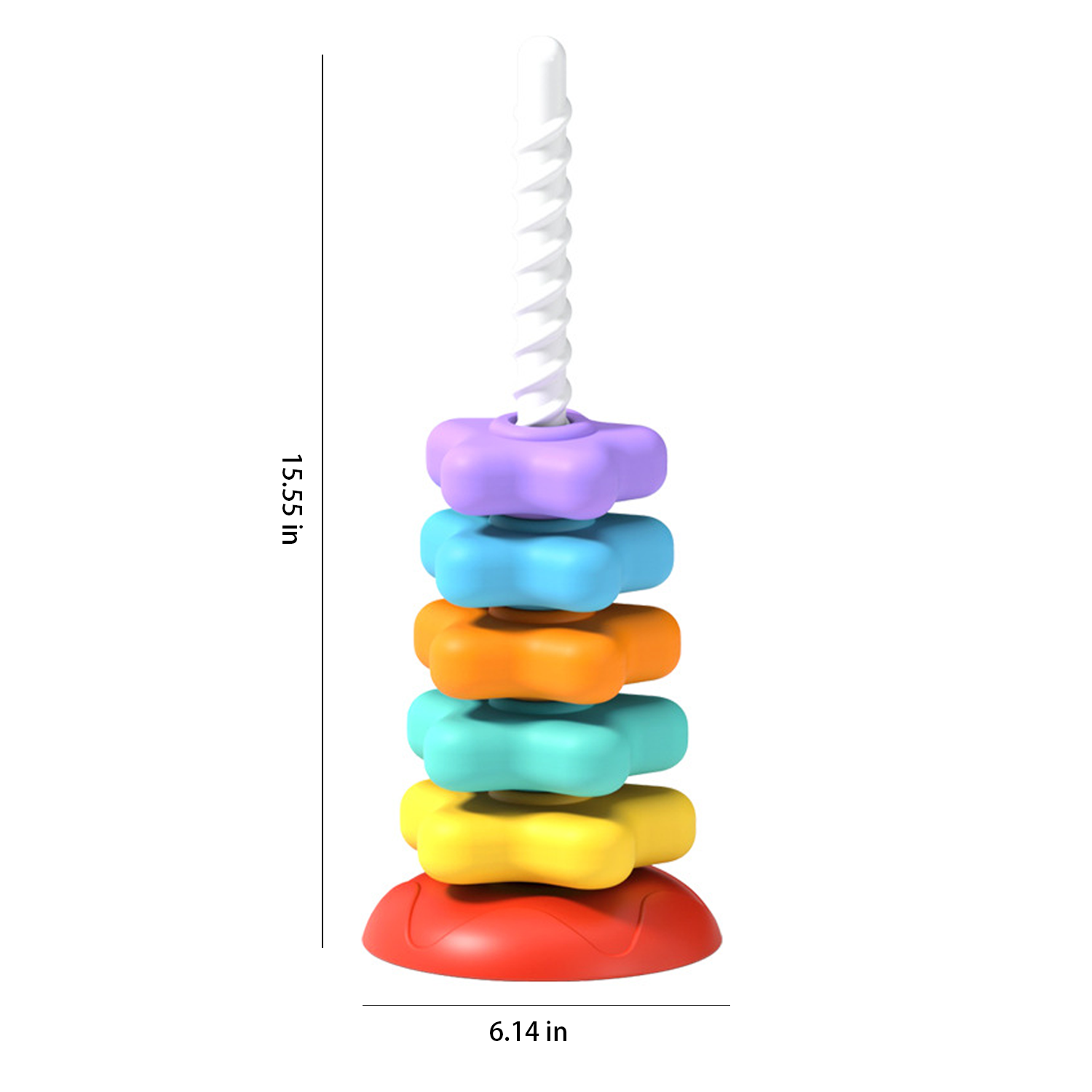 Rainbow Tower Stacking Rotating Spiral Toy 2