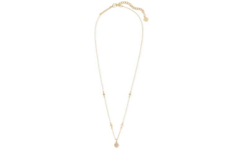 Kendra Scott Nola Gold Pendant Necklace in Iridescent Drusy 1