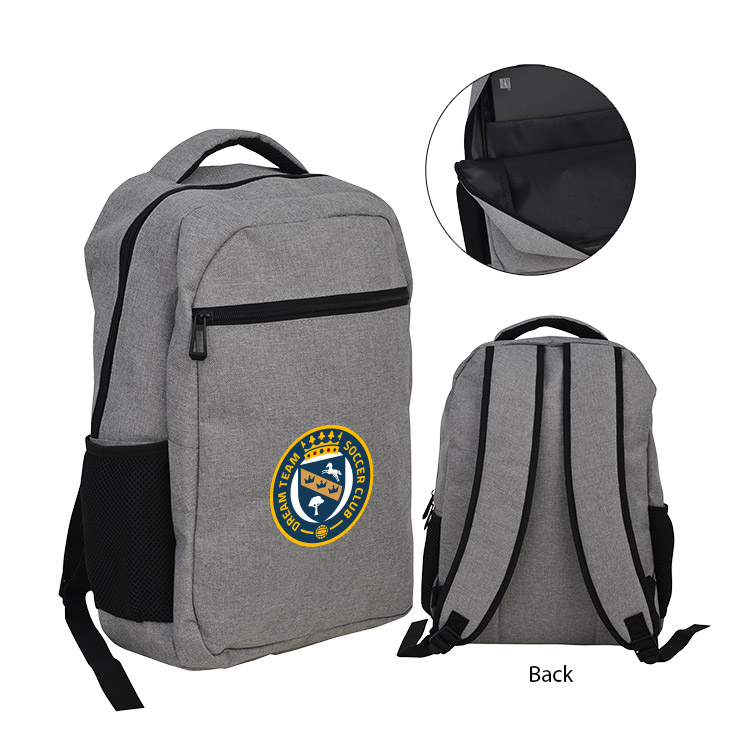 300D Laptop Heather Zippered Pocket Backpack 2