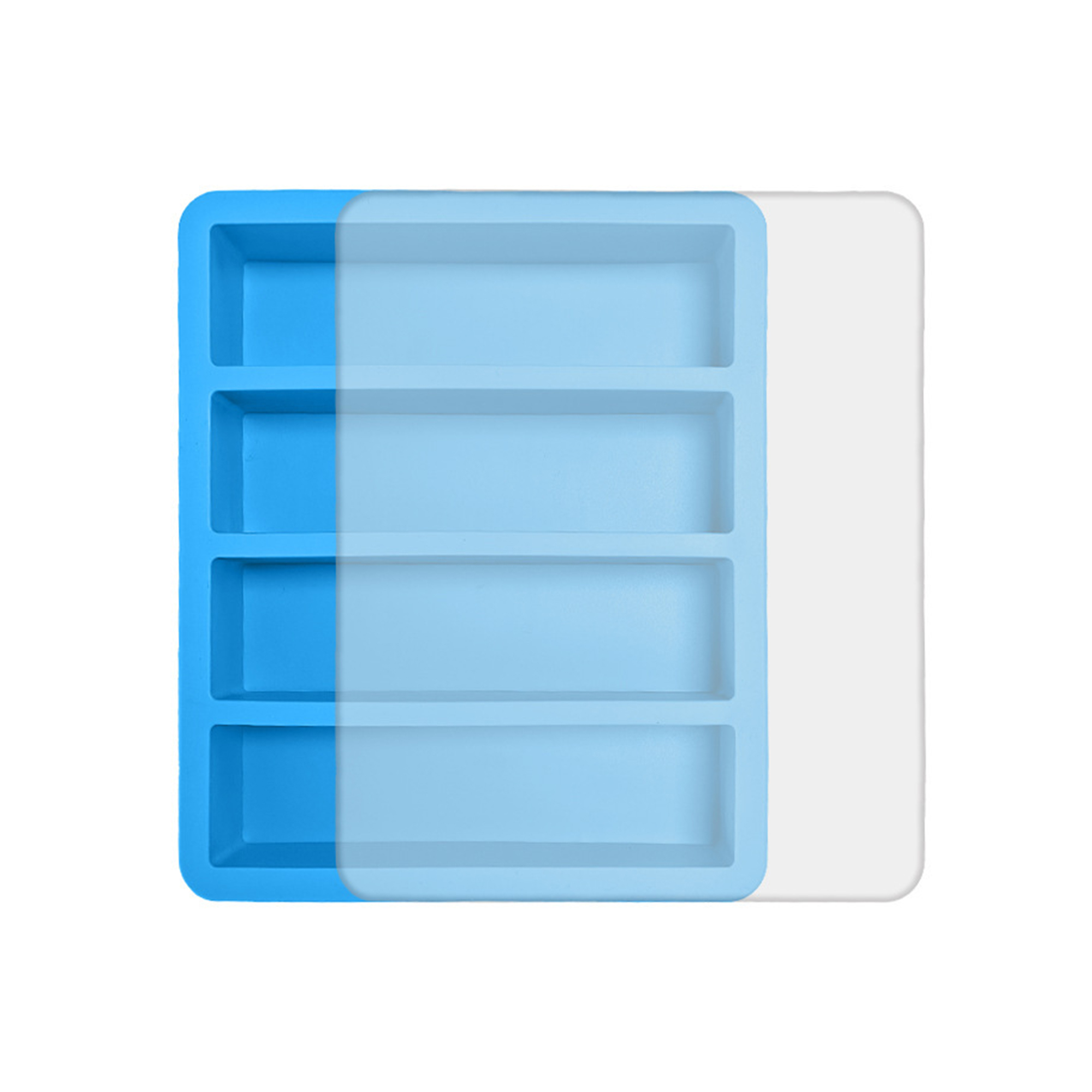 Integrated Silicone Ice Tray One Piece Mold 9.7" X 4.6" X 1.6" 12