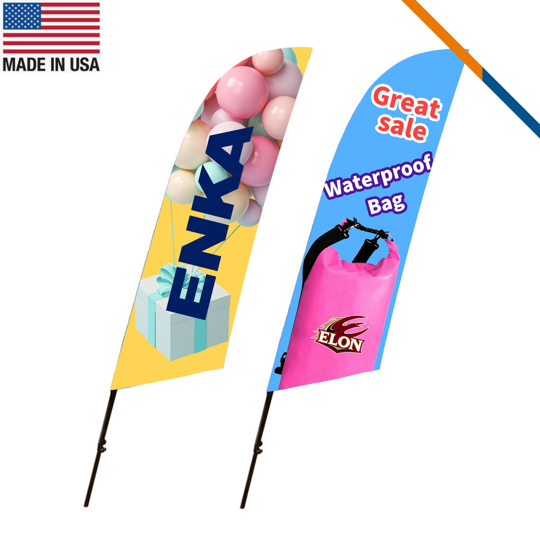9' Marguerite Double-Sided Angle Flag 3