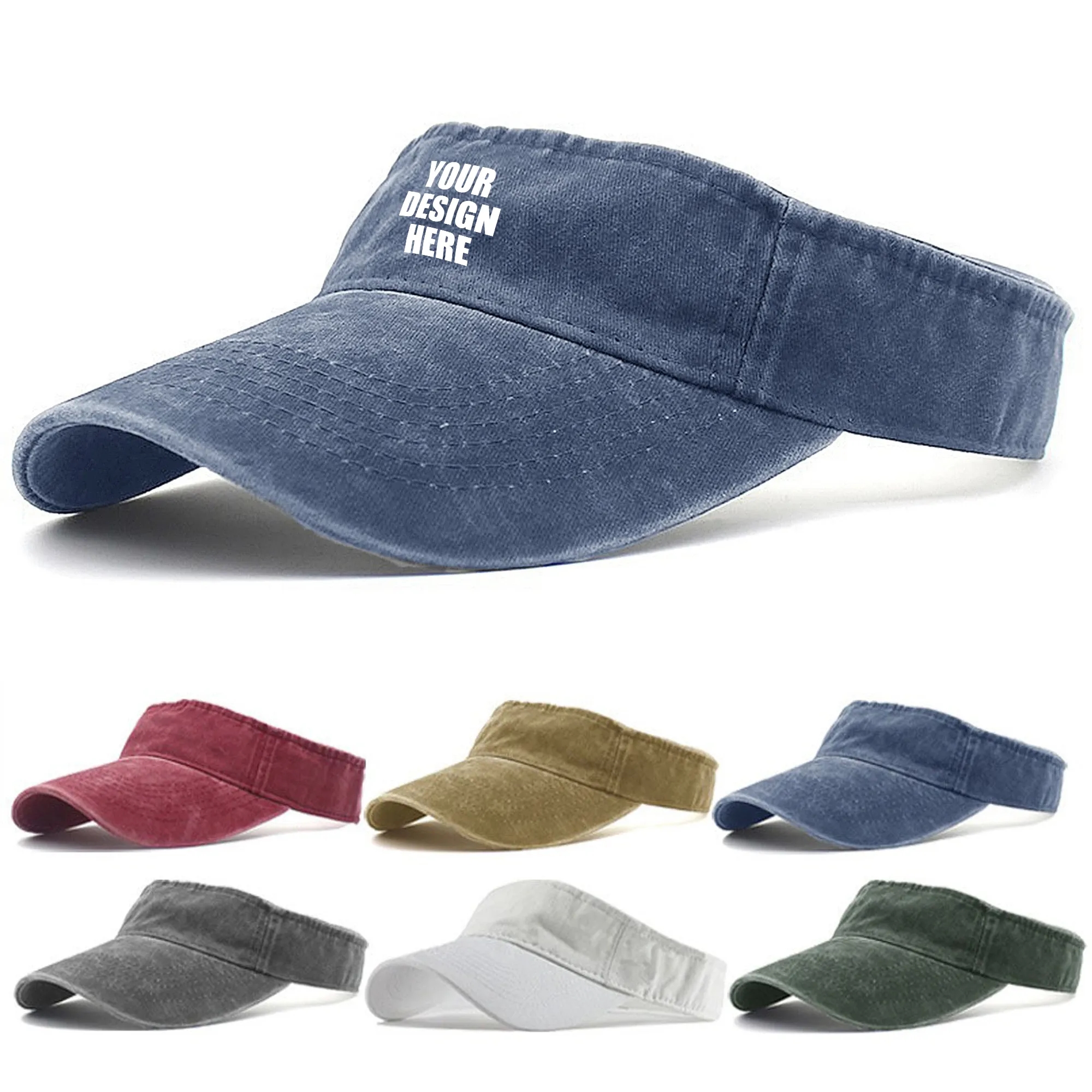 Washed Cotton Twill Sports Visor 3