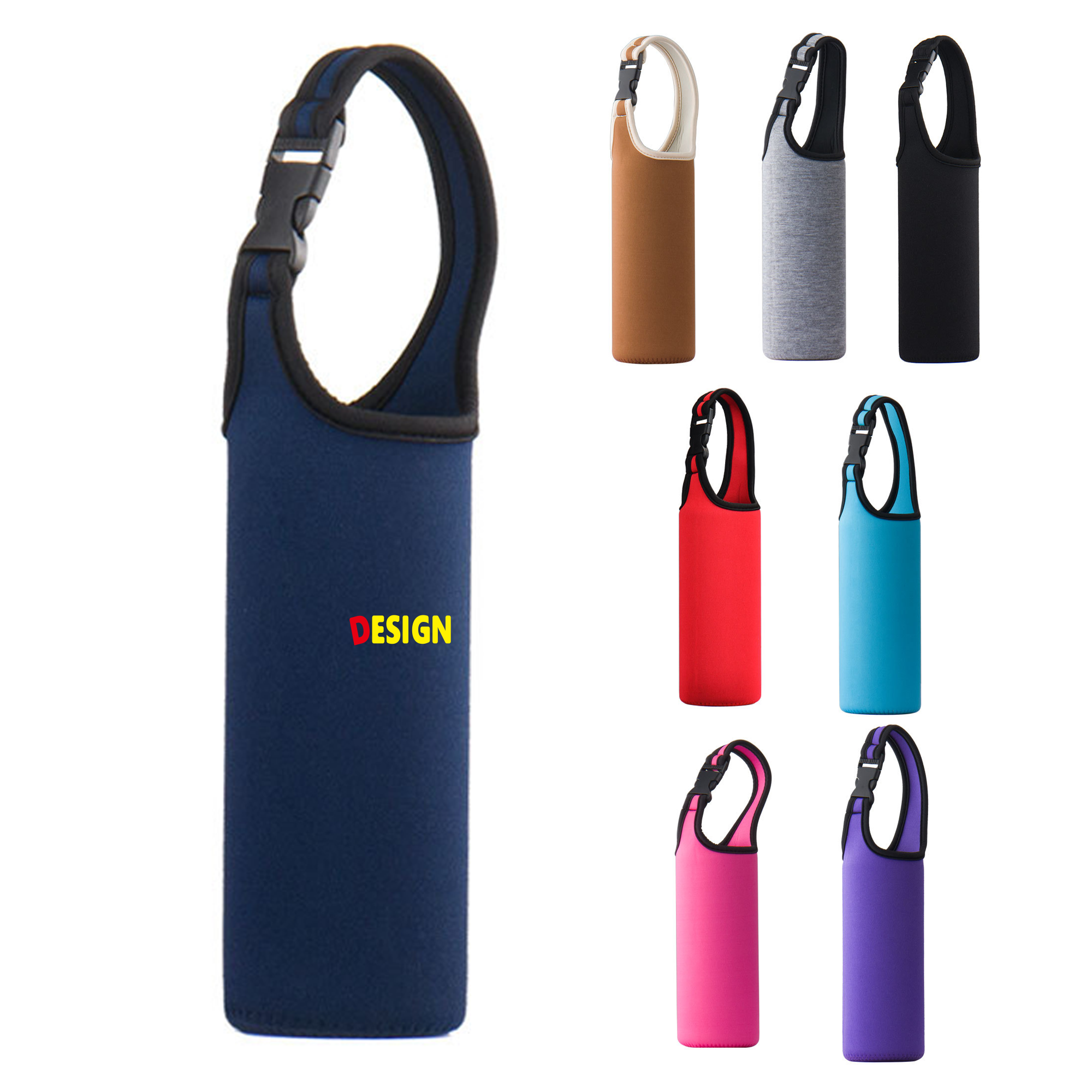 Neoprene Water Bottle Carrier with Adjustable Strap 2
