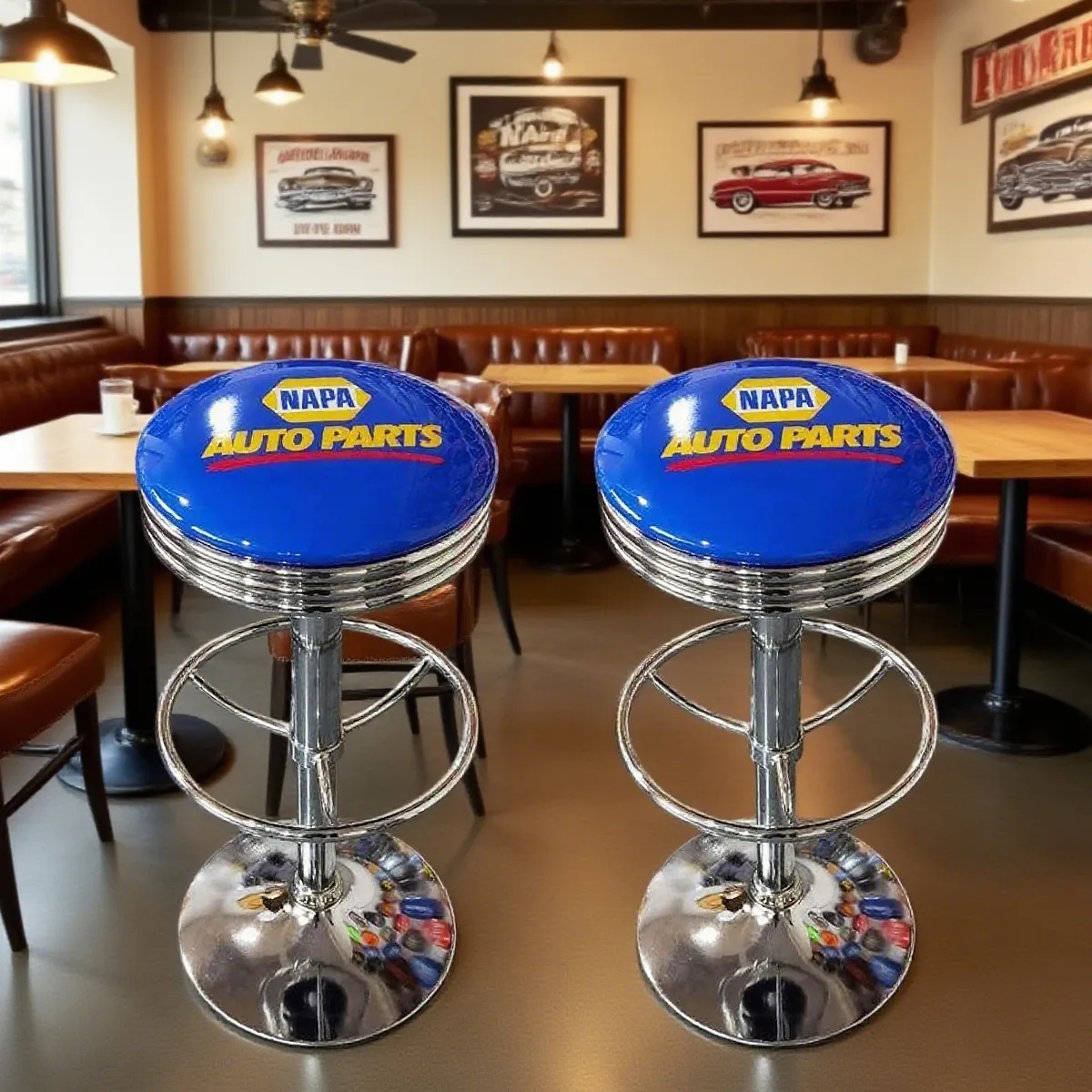 Adjustable Swivel Bar Stool With Chrome Base 4