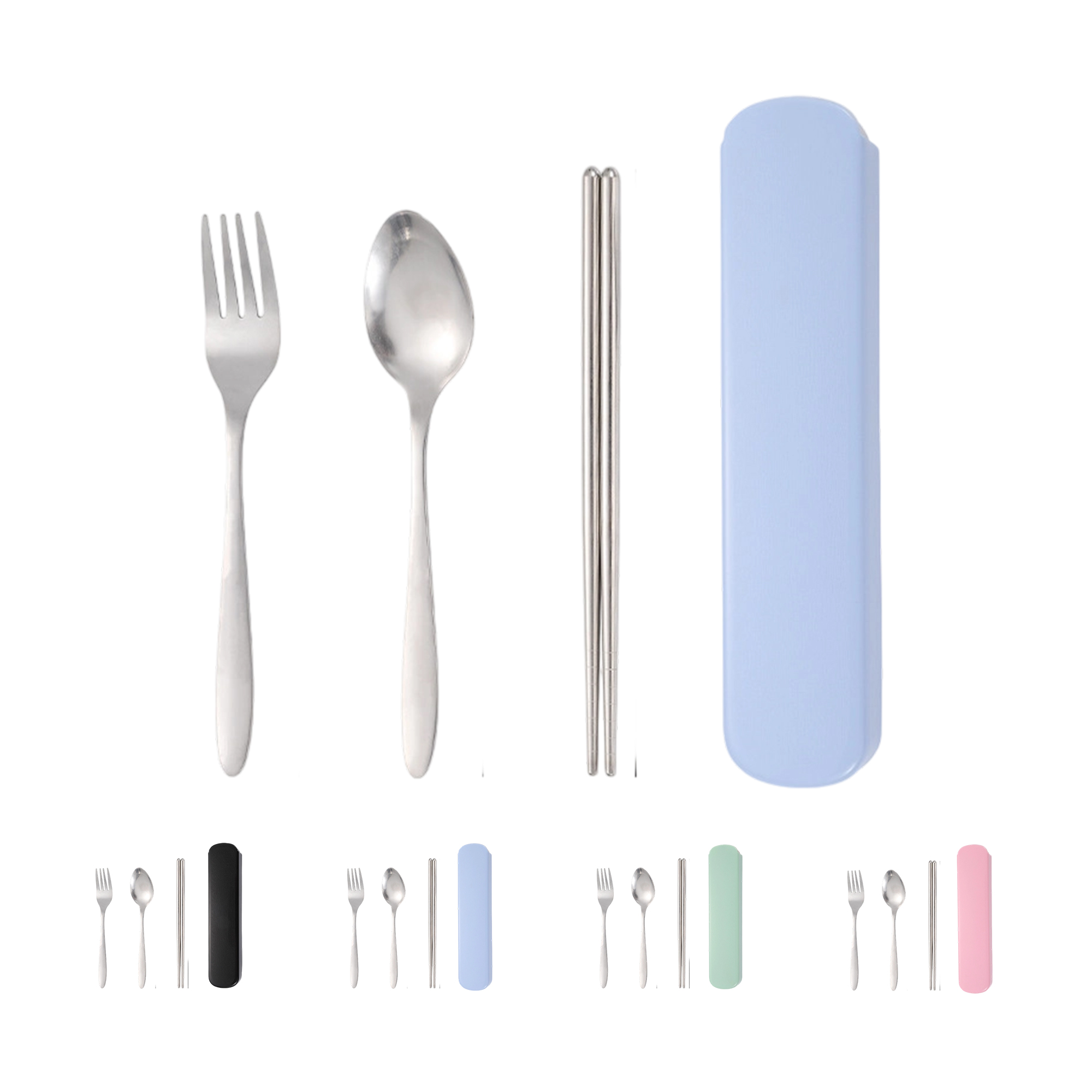 Stainless Steel Cutlery Set With Spoon Fork Knife And Portable Box 4